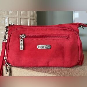 Baggallini Triple Zip Cherry Red Crossbody Bag